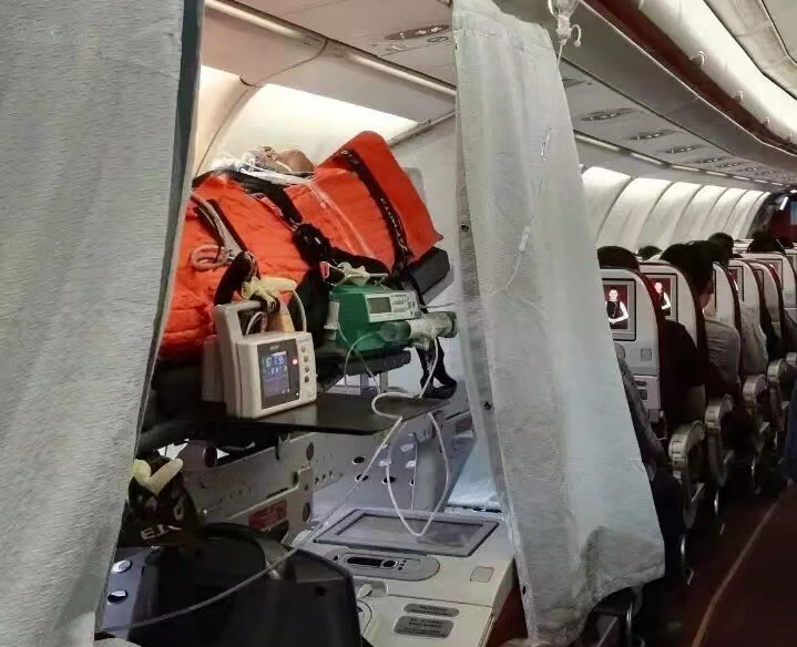 合山市跨国医疗包机、航空担架